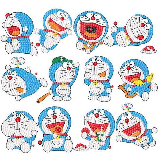 Doraemon 12 PCS DIY Diamond Painting Stickers Kit