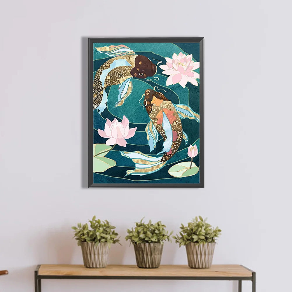 5D DIY Diamond Painting - Full Round / Square - Fish Abstract Art