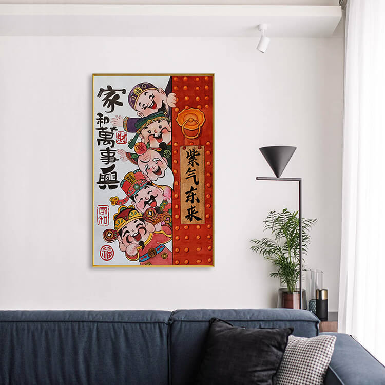 5 god of wealth diamond painting kit