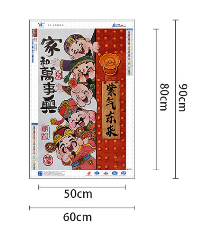 5 god of wealth diamond painting size