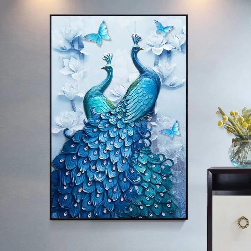 Blue Peacock Crystal Rhinestone Diamond Painting