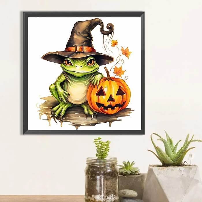 Frog & Pumpkin 5D Halloween Diamond Painting