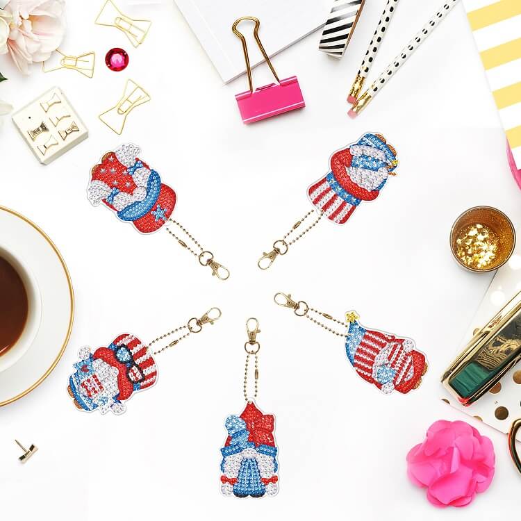 5pcs goblin diamond painting keychains