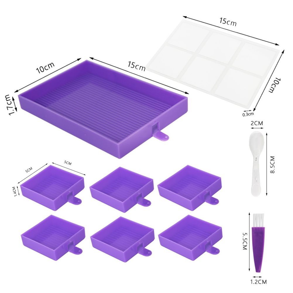 diamond painting beads storage tray kit with lid size