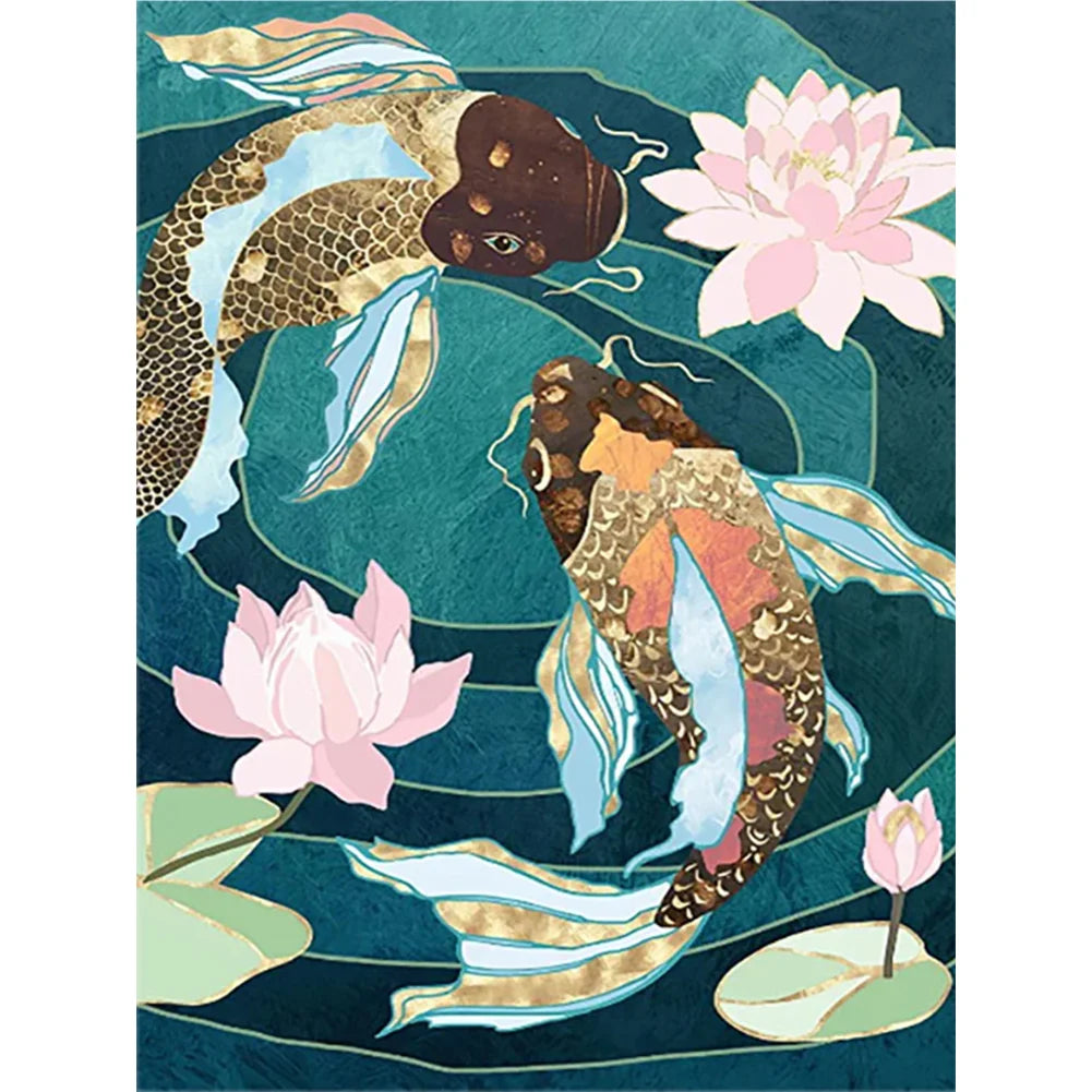 5D DIY Diamond Painting - Full Round / Square - Fish Abstract Art
