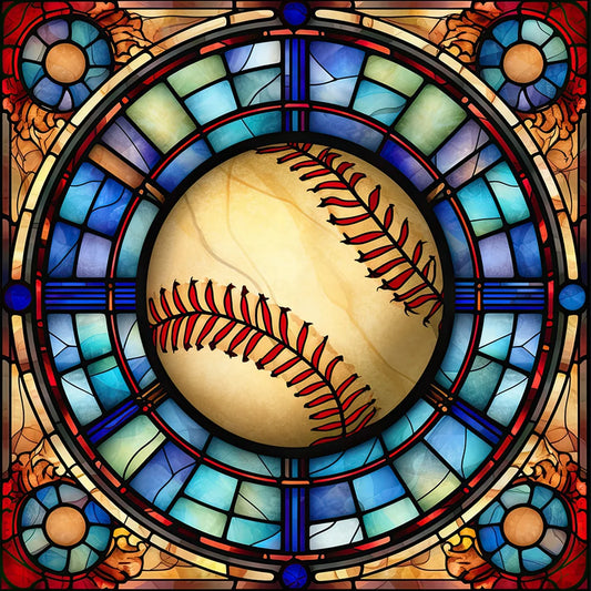 baseball stained glass diamond art