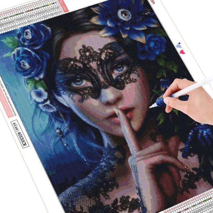 beauty with mask diamond art