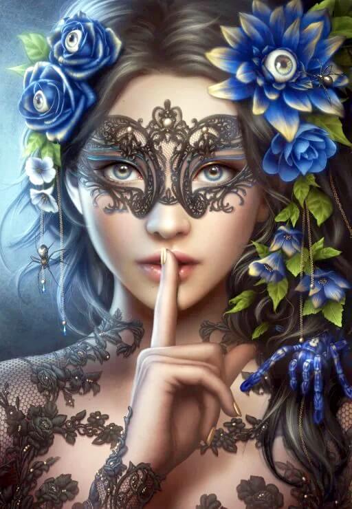 beauty with mask diamond painting