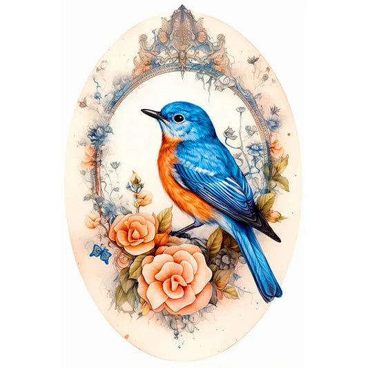 bluebird on flowers 5d diamond painting kit