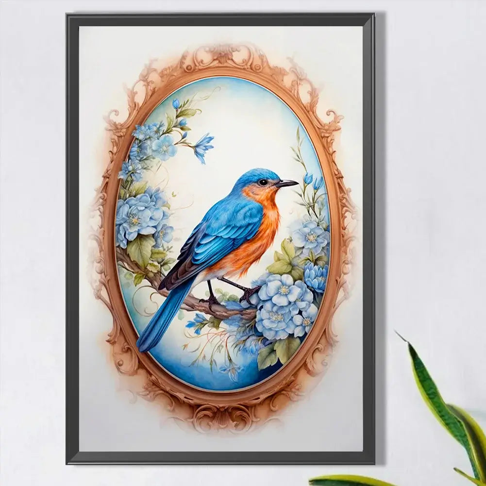 Blue Bird On Flowers 5D DIY Diamond painting KIT