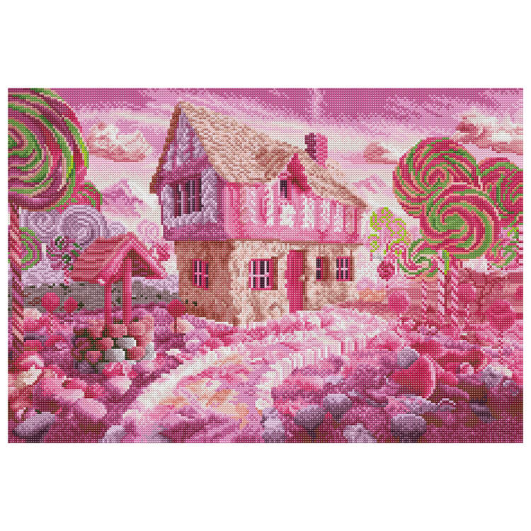 Pink Candy House 5D DIY Diamond painting kit