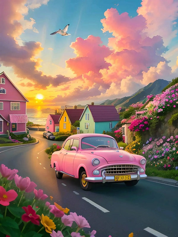 Car On Road Trip 5D diamond painting