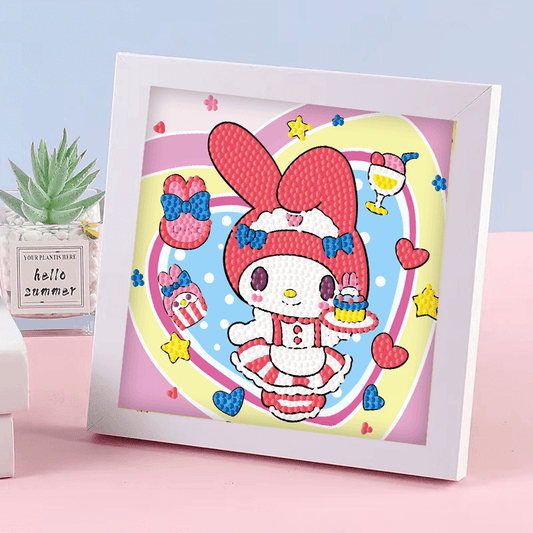 My Melody Cartoon Diamond Painting Kit For Kids With/ Without Frame