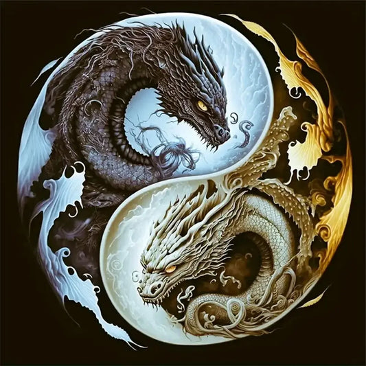 5D DIY Diamond Painting - Full Round / Square - Two Dragons