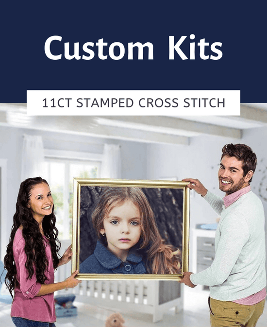 11 stamped cross stitch custom kits