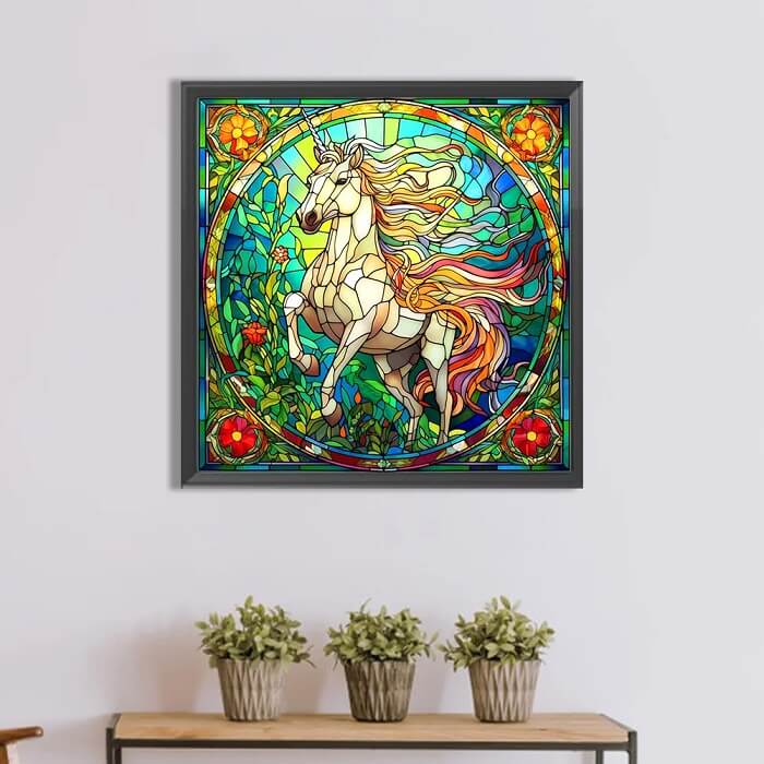 diamond painting stained glass horse kit