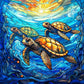 diamond painting stained glass turtle