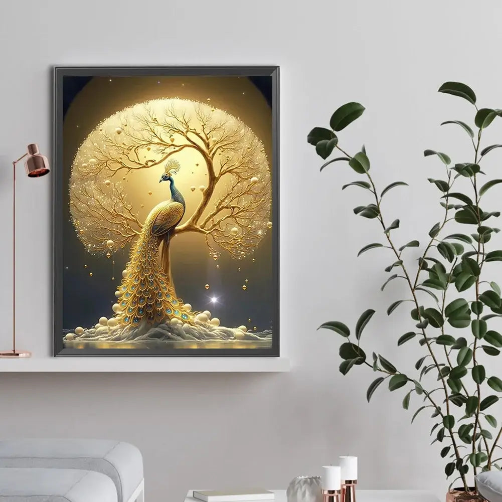 Peacock Under The Moon 5D DIY Diamond Painting Kit