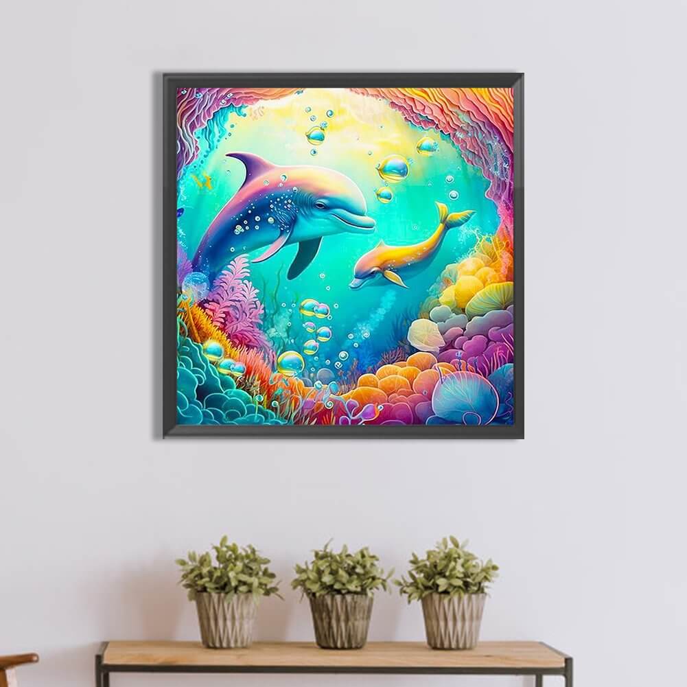 Dolphin Mom & Baby DIY Diamond Painting