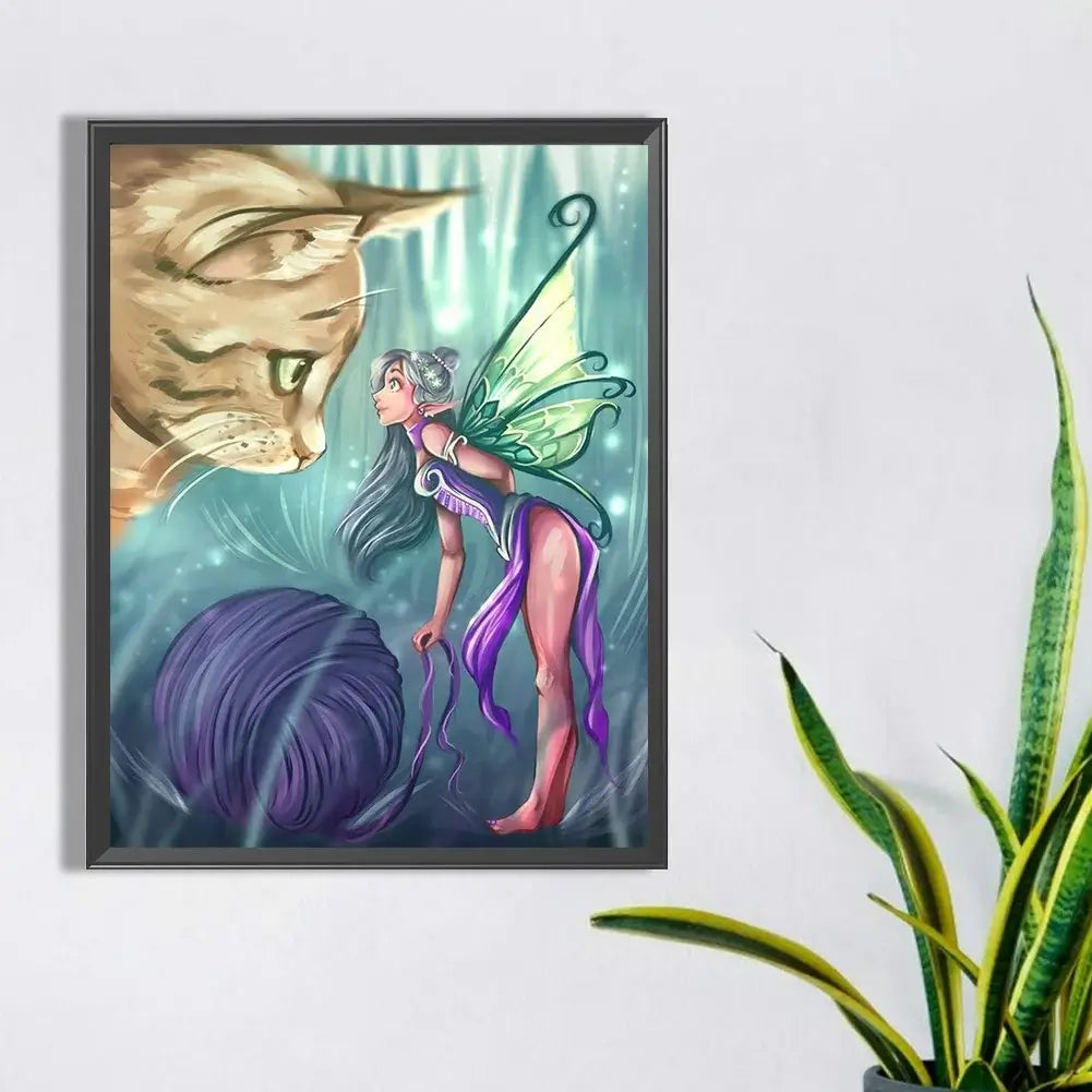 Elf and Big Cat 5D DIY Diamond Painting Kit