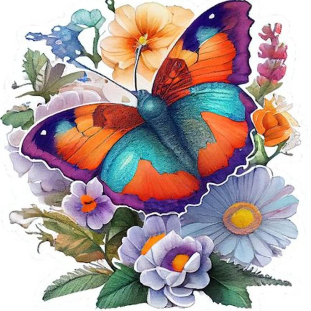 Flower & Butterfly Diy 5D Diamond Painting Art Craft Kit