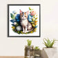 Flower Frame Cat  Diamond Painting