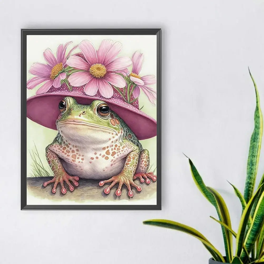 Frog with hat diamond painting kit