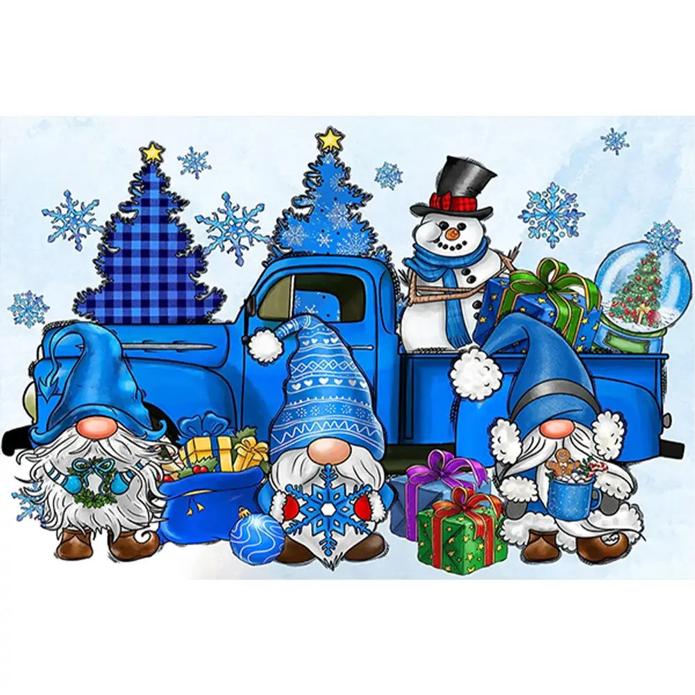 Gnome And Tractor 5D DIY Diamond Painting