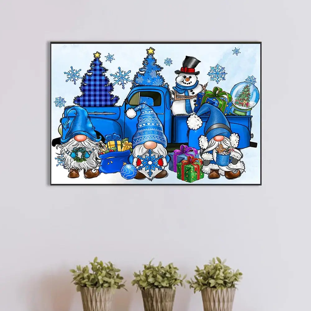 Gnome And Tractor 5D DIY Diamond Painting Kit