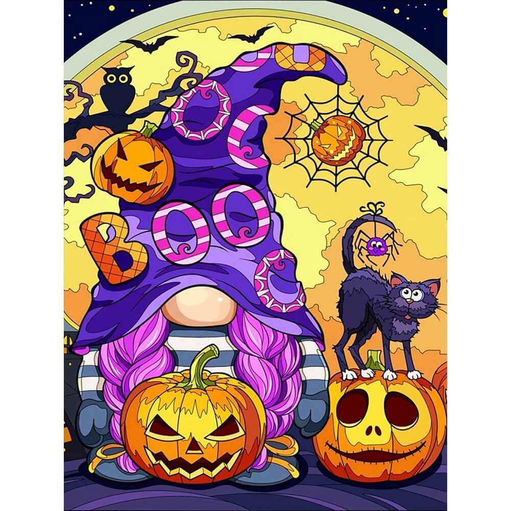 5D DIY Halloween Diamond painting - Full Round / Square Pumpkin & Gnome