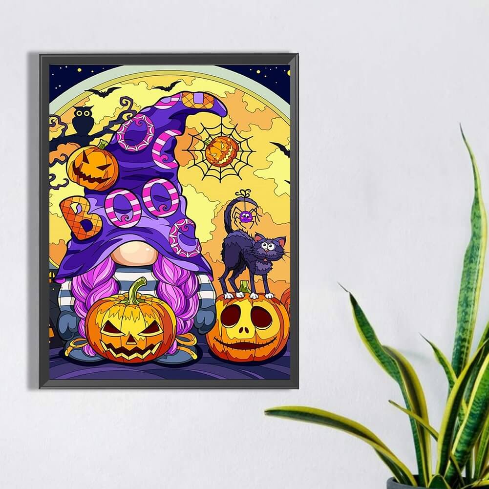 Gnome And Pumpkin 5D DIY Halloween Diamond painting