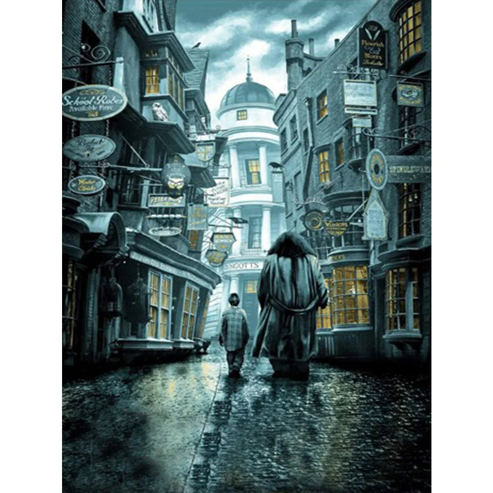 Harry Potter Magic Castle - Full Round Diamond Painting - 40*50CM(Canvas)