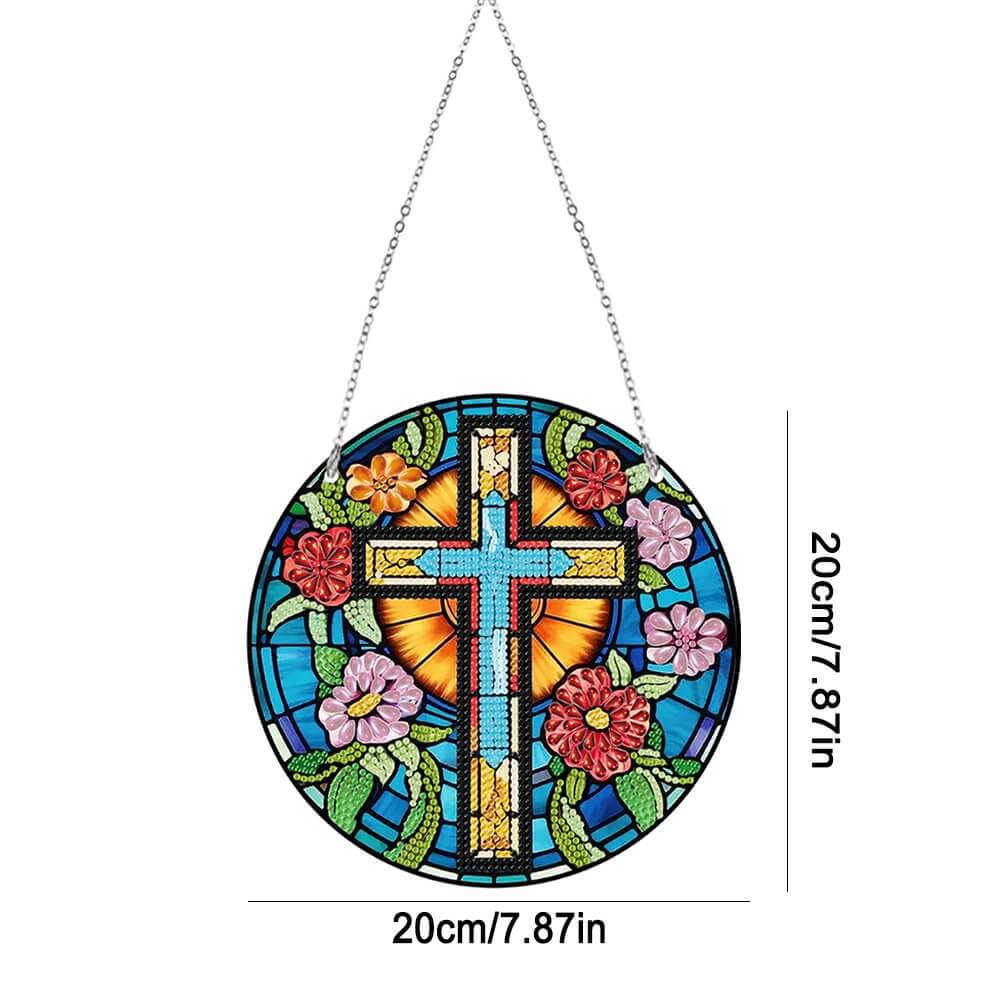 holy cross diy diamond painting hanging ornament size