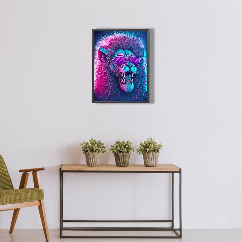 Lion Wears Sunglasses 5D DIY Diamond painting