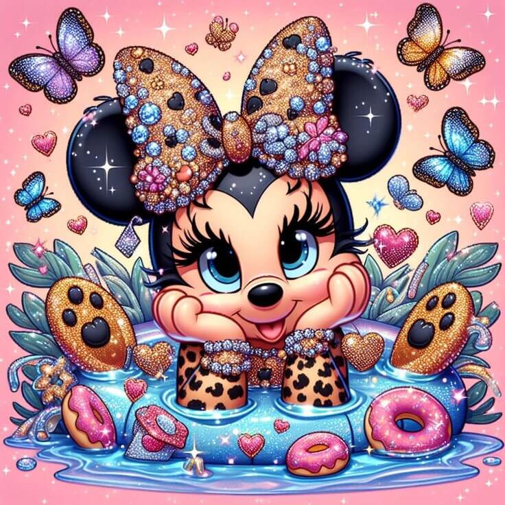 DIY 5D Happy Minnie Mouse Full Round / Square Diamond Painting Kits
