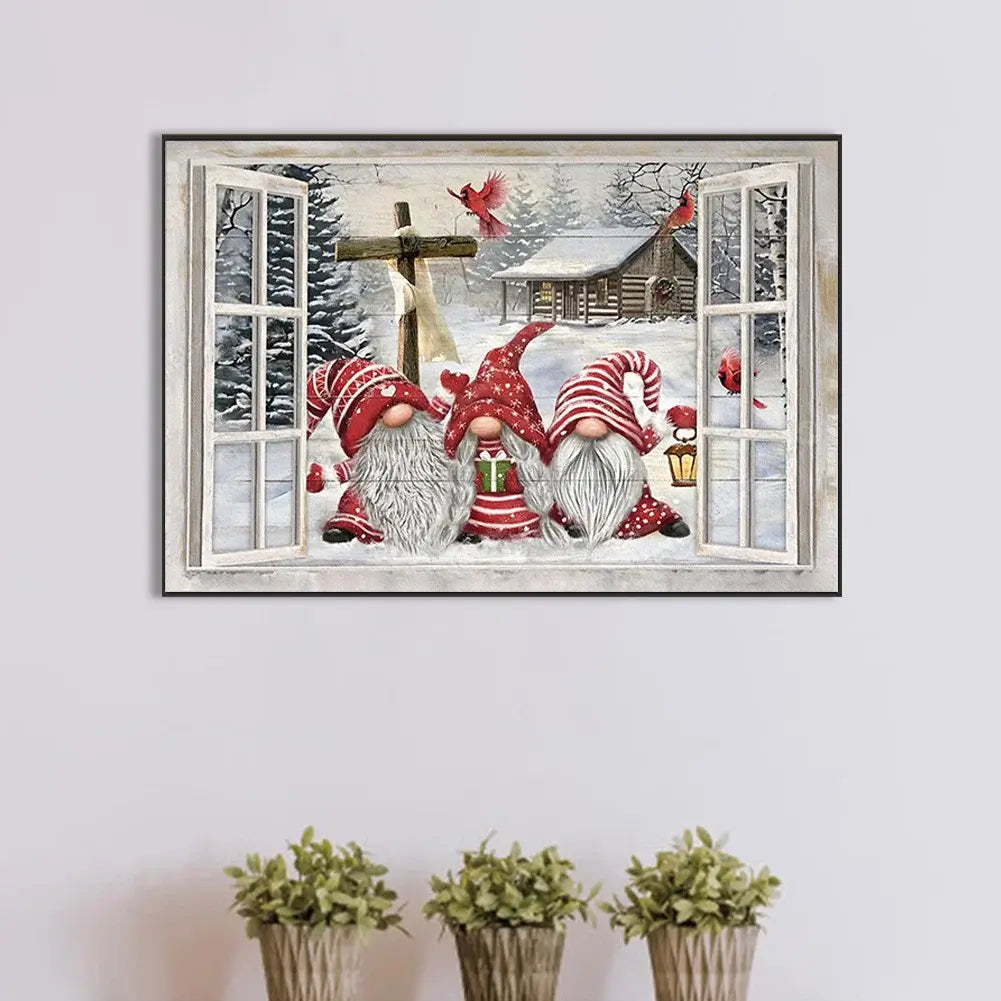 Snowy Day Gnome 5D DIY Diamond Painting Kit