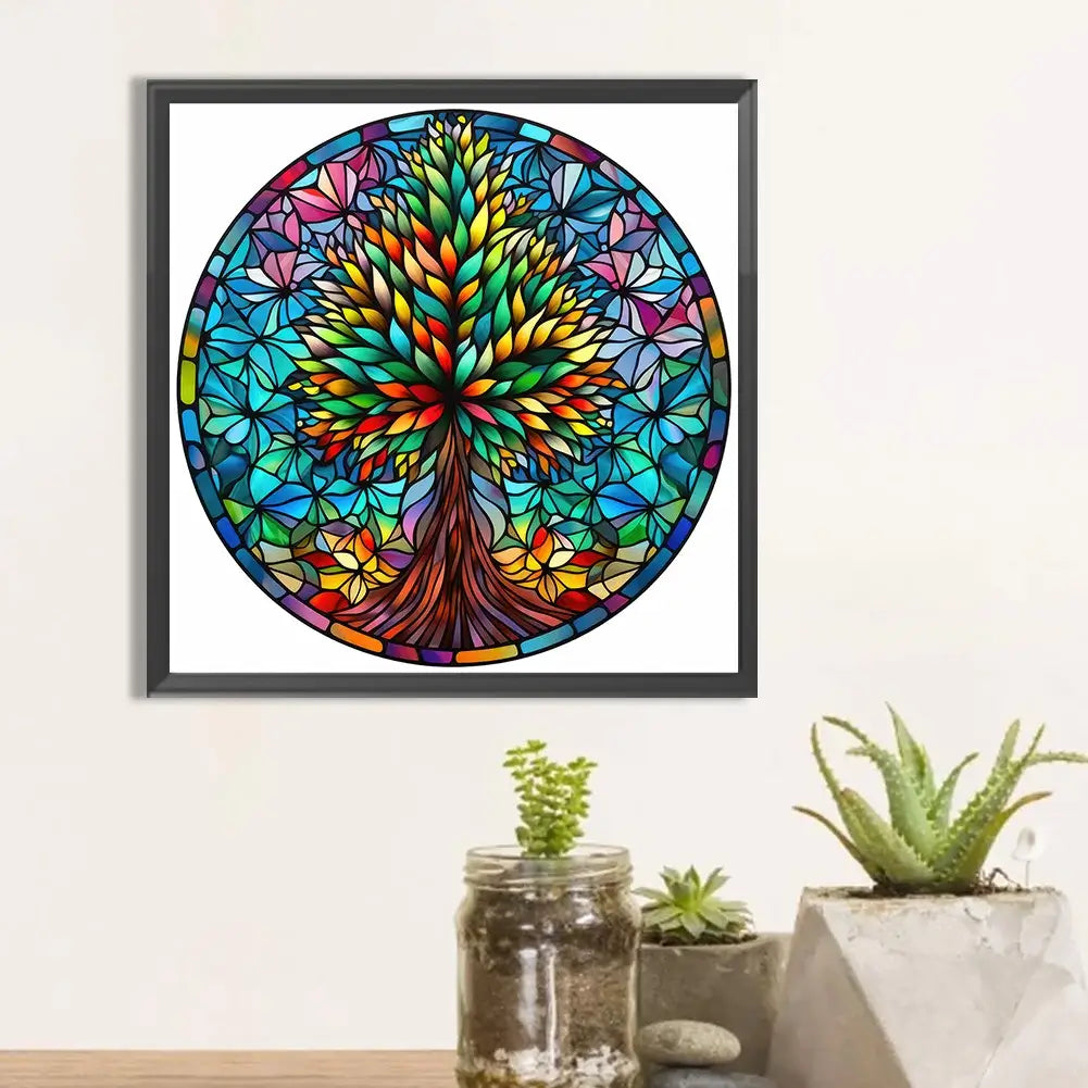 Stained Glass Christmas Tree Diamond painting