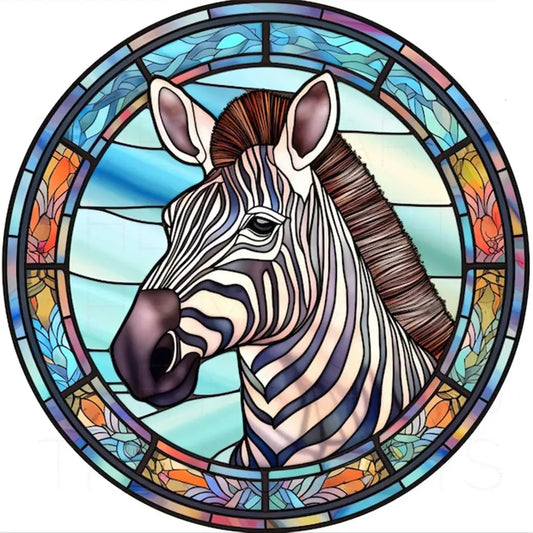 5D DIY Diamond Painting - Full Round / Square - Stained Glass Zebra