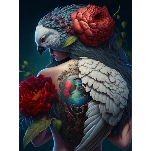 tattoo girl with eagle diamond painting