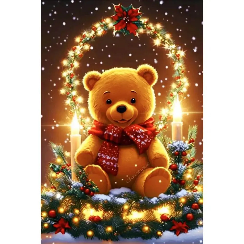 Teddy Bear 5D DIY Full Drill Christmas Diamond Painting Kit