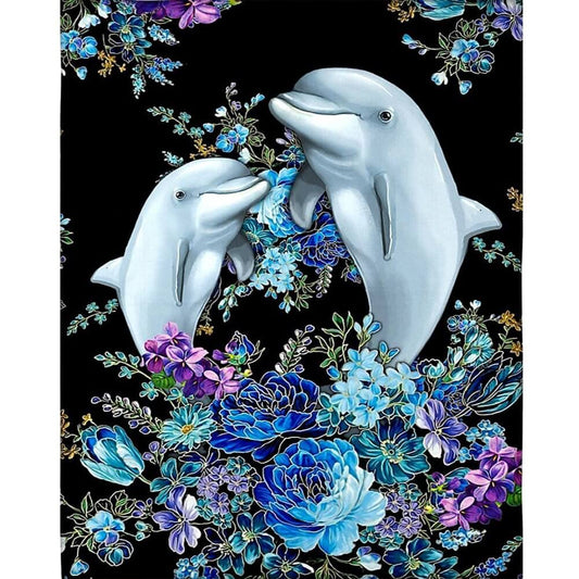 5D DIY Diamond Painting Kit - Full Round / Square - Twin Dolphins