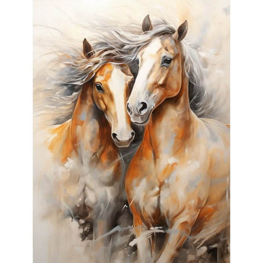 Diamond Painting - Full Round / Square - Two Horses