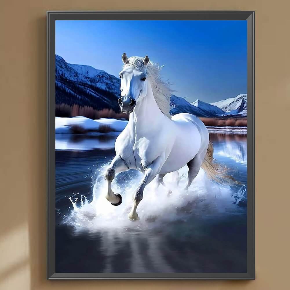 Running Horse In River Diamond Painting