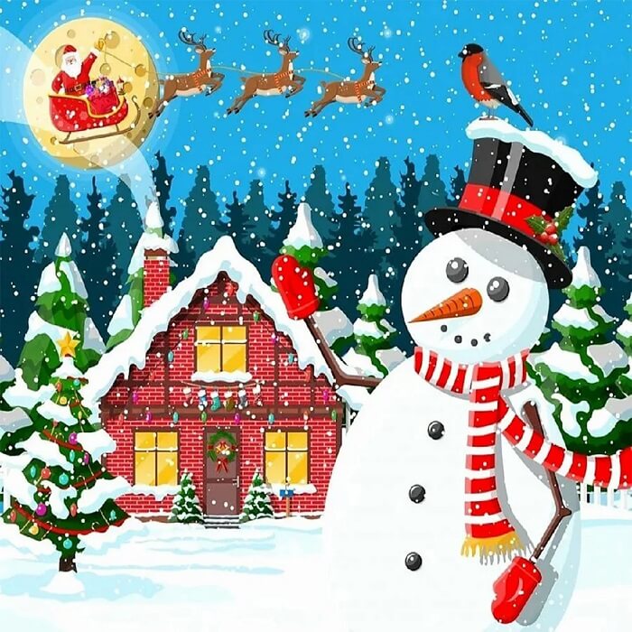 5D Diamond Painting Kit - Full Round / Square - Xmas Snow Day C