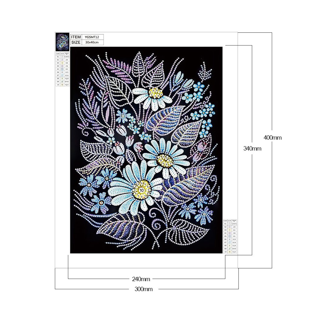 Pintura Diamante Luminoso - Redondo Completo - Flor
