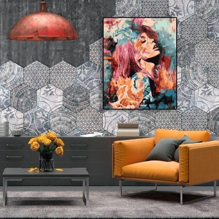 Painting By Numbers Kit DIY Beauty Girls Hand Painted Canvas Oil Art Picture