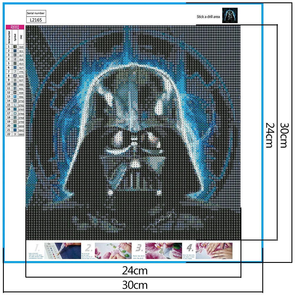 Diamond Painting -Full Round - Black Warrior