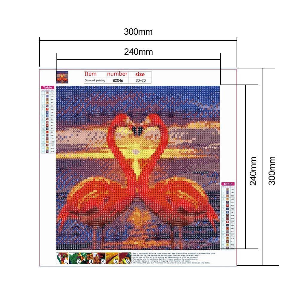 Kit de pintura de diamante DIY 5D - Redondo completo - Flamingos
