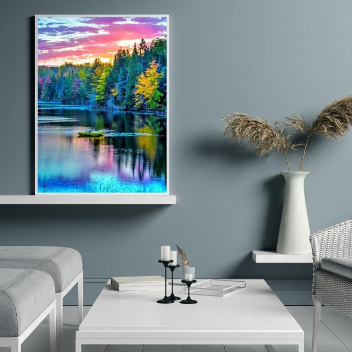 Grove River Hand Painted Canvas Oil Art Picture Craft Home Wall