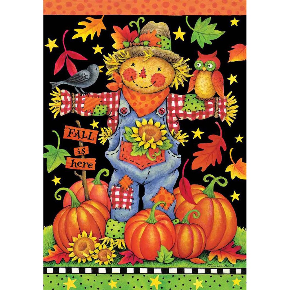 5D Diy Diamond Painting Kit Full Round Beads Scarecrow